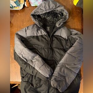Wonder Nation Black and Gray Puffer Jacket Youth Boys XL 14-16
